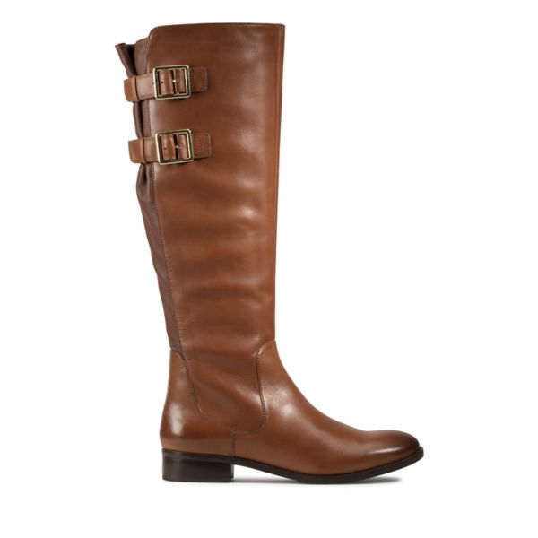 Clarks Womens Netley Ride Knee High Boots Brown | CA-3405261